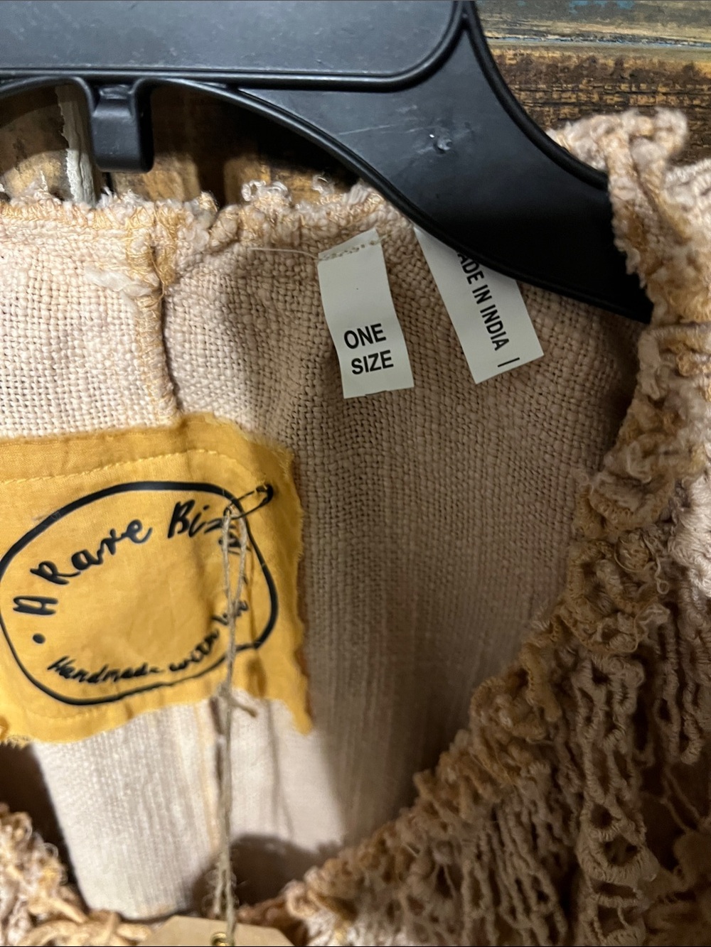 Crochet-Trim Beige Women's Cardigan - Picture 2 of 5
